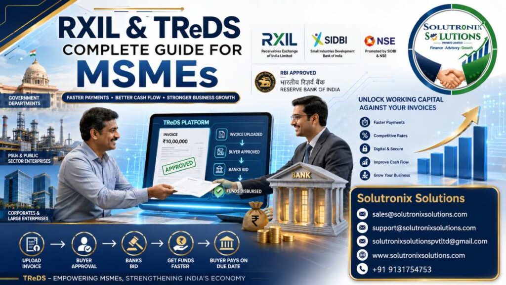 RXIL and TReDS Complete Guide for MSMEs | Invoice Discounting | Working Capital Solutions | Solutronix Solutions